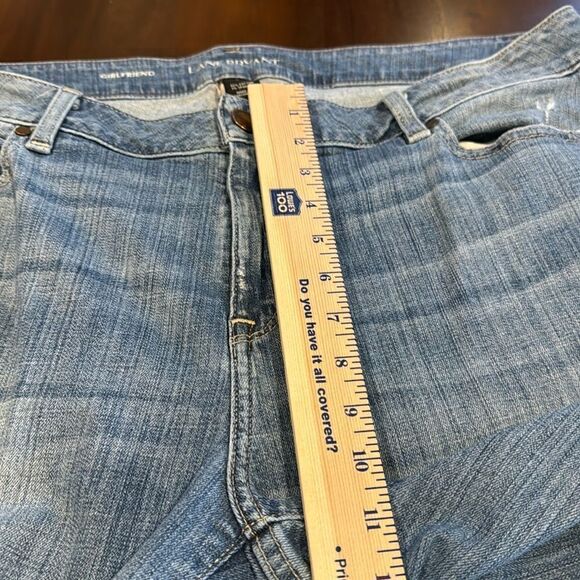 Lane Bryant Color Blocked Distressed Girlfriend Tapered Leg Jeans Size 20R - Picture 6 of 9